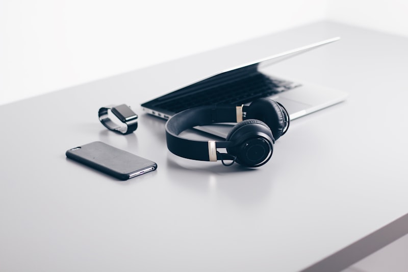 Electronics on a desk