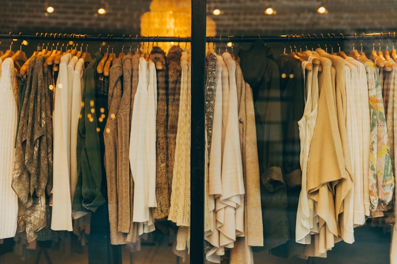 Fashion garments on a rack