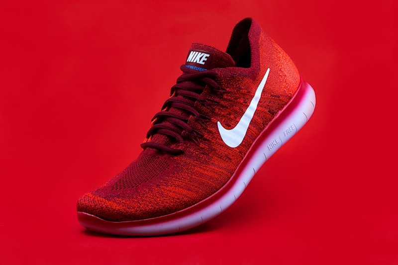 Red running shoes
